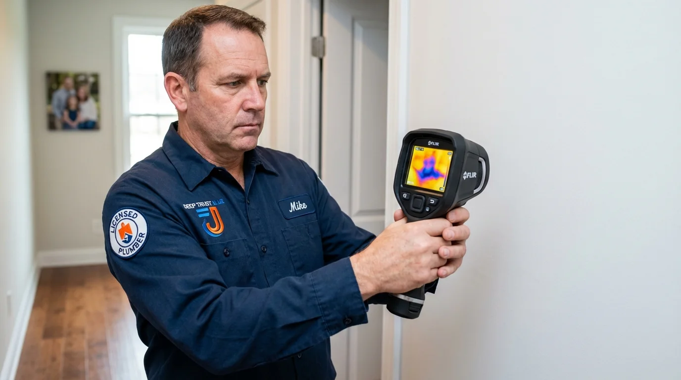 Thermal imaging leak detection by Johns Plumbing LLC in Le Roy